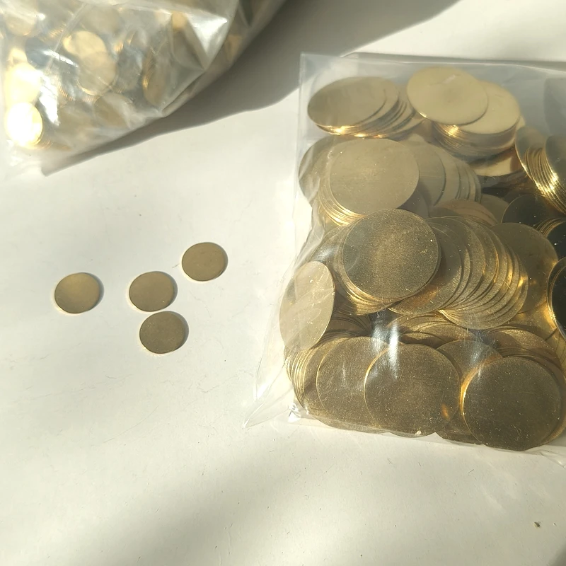 Dia 8mm 10mm 12mm 13mm 15mm 18mm 20m 25mm Thick 1mm Brass Round Disk Charms Pendants Jewelry Findings Accessories