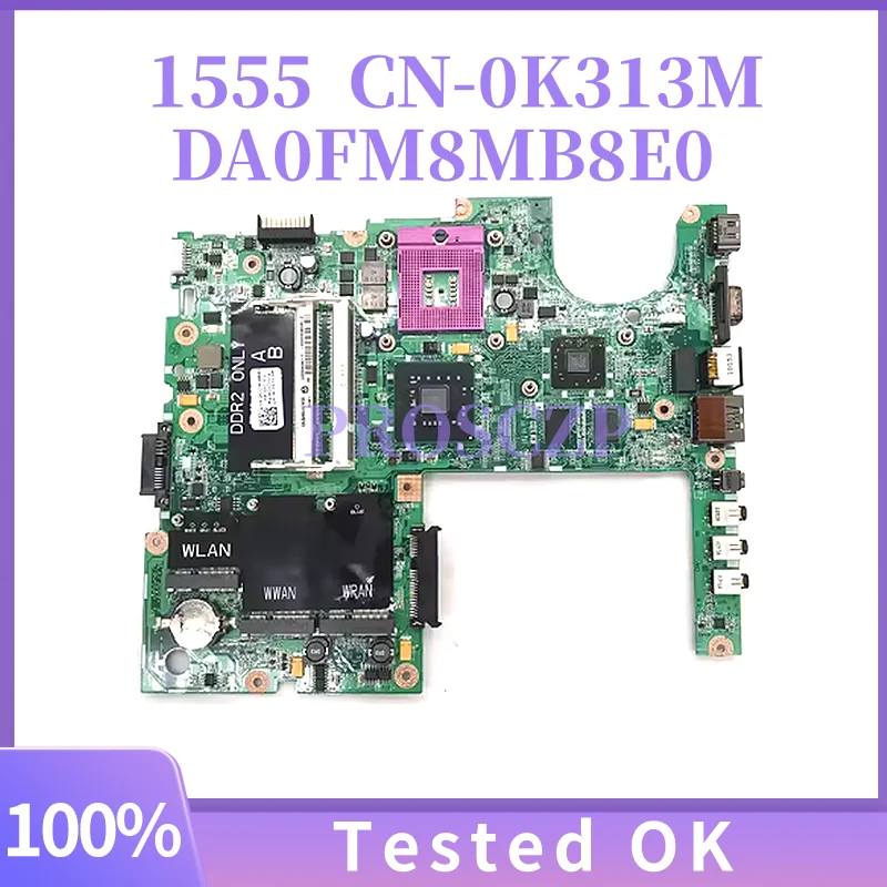 

DA0FM8MB8E0 Mainboard CN-0K313M 0K313M K313M For DELL Studio 1555 Laptop Motherboard Paca Madre 100% Fully Tested Working Well