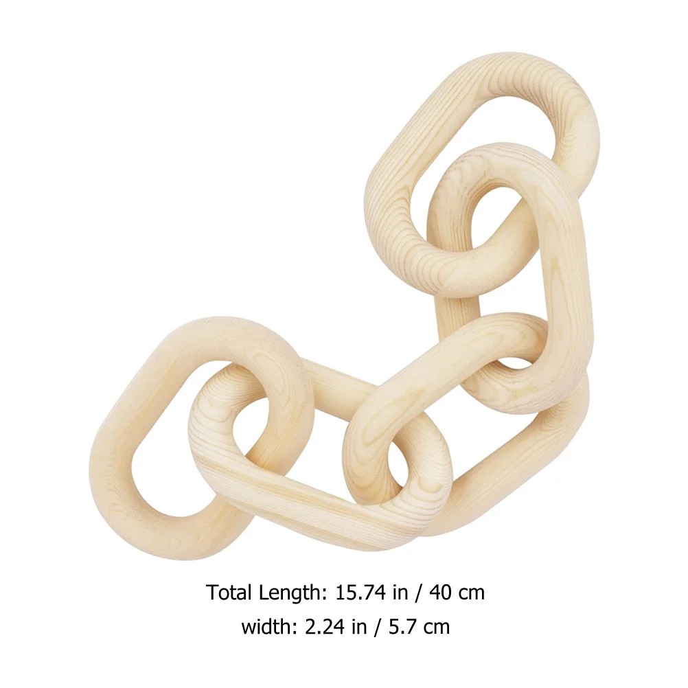 

Wooden Link Chain Decor Rustic Vintage Wall Hanging Ornament For Living Room Bedroom Home Decor Wood Chain Pendant
