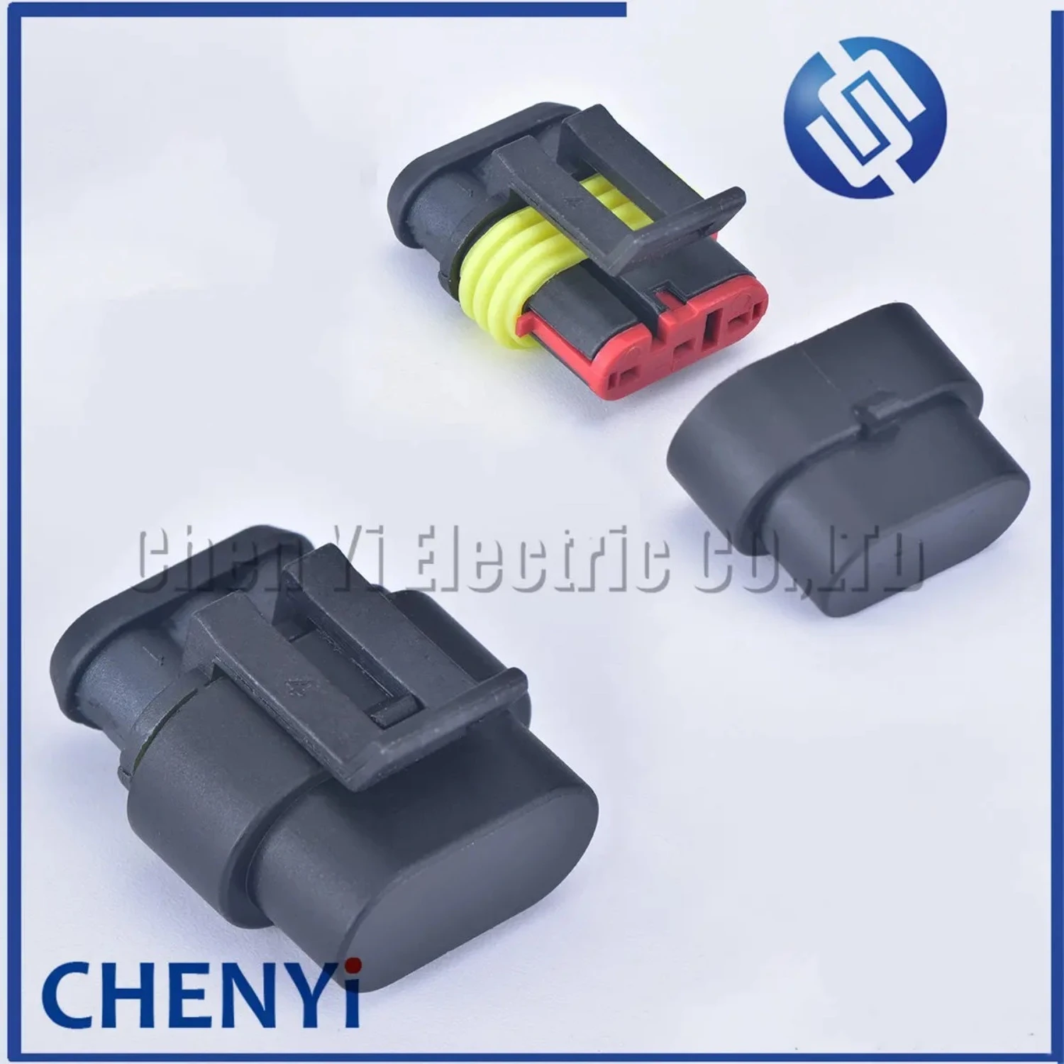 5 sets 3 Pin way Electric Automotive Connector sealed Waterproof Auto Plug With pins And Seals 282087-1 282105-1