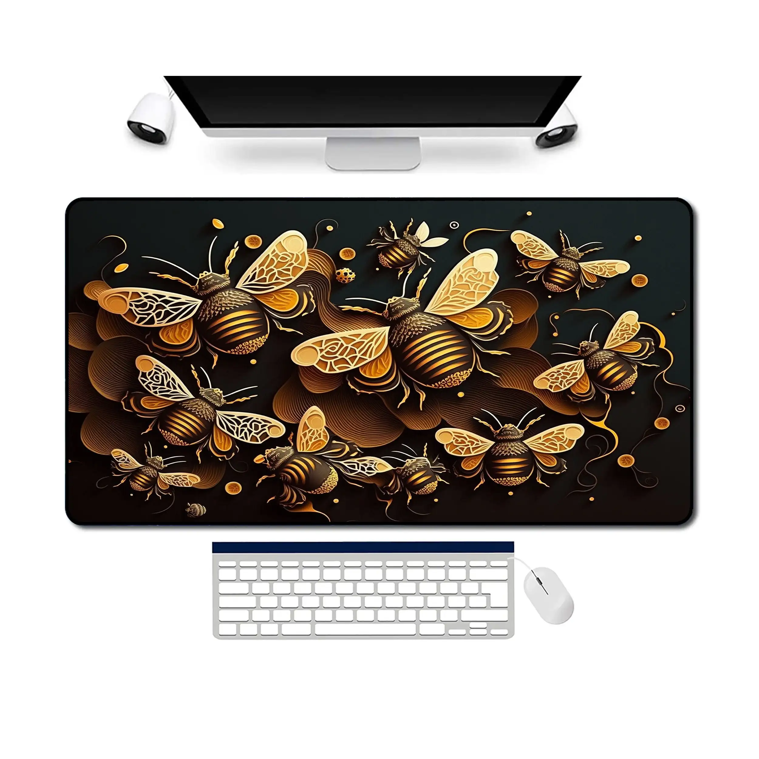 

Коврик для стола Bee Art, нескользящий и водонепроницаемый коврик для мыши, декоративный коврик для офисного и игрового стола, идеальный подарок для друзей.