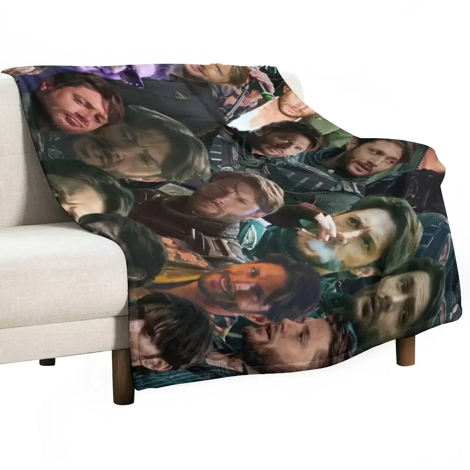 

Jensen Ackles Photo Collage 2 Throw Blanket for sofa sofa bed Sofa Throw Cute Plaid Blankets