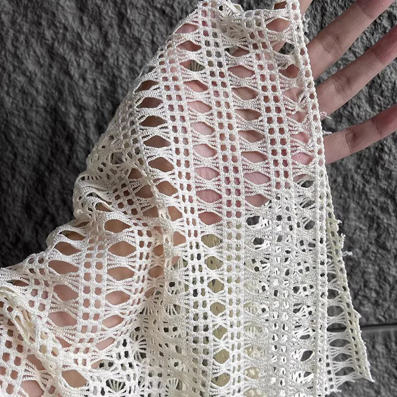 

1yard Diamond texture hollow mesh Fabrics Decorative DIY tablecloth,clothing designer matirial fabric for dress