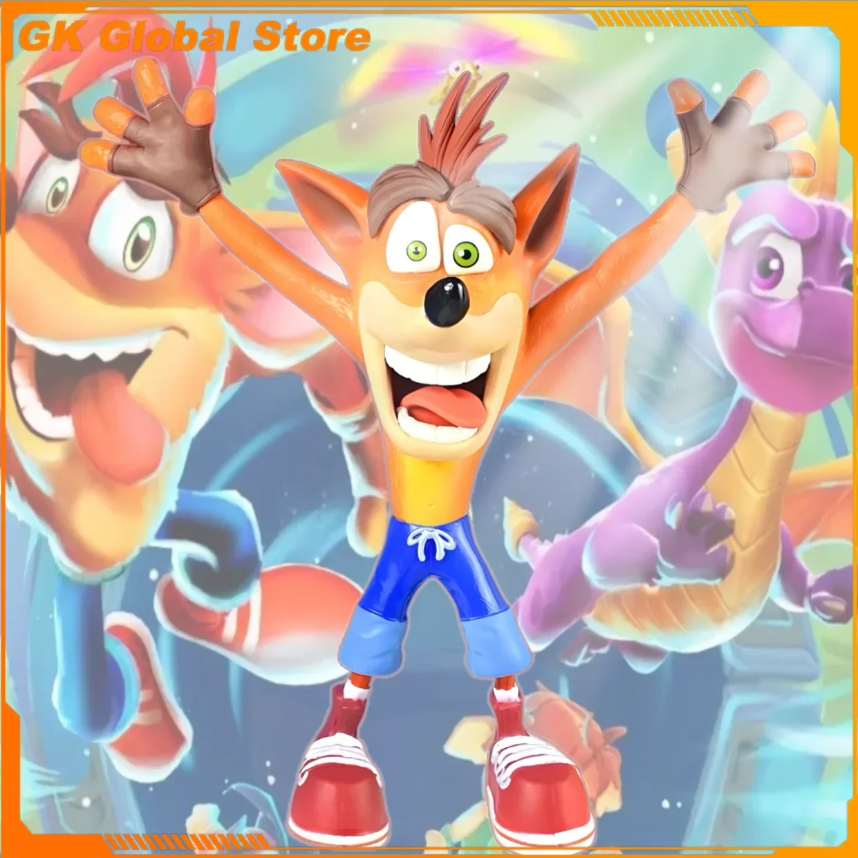 

New 20cm Crash Bandicoot Anime Figure Peripheral Kawaii Model Room Decoration Collection Desktop Ornament Birthday Gifts Toy Kid