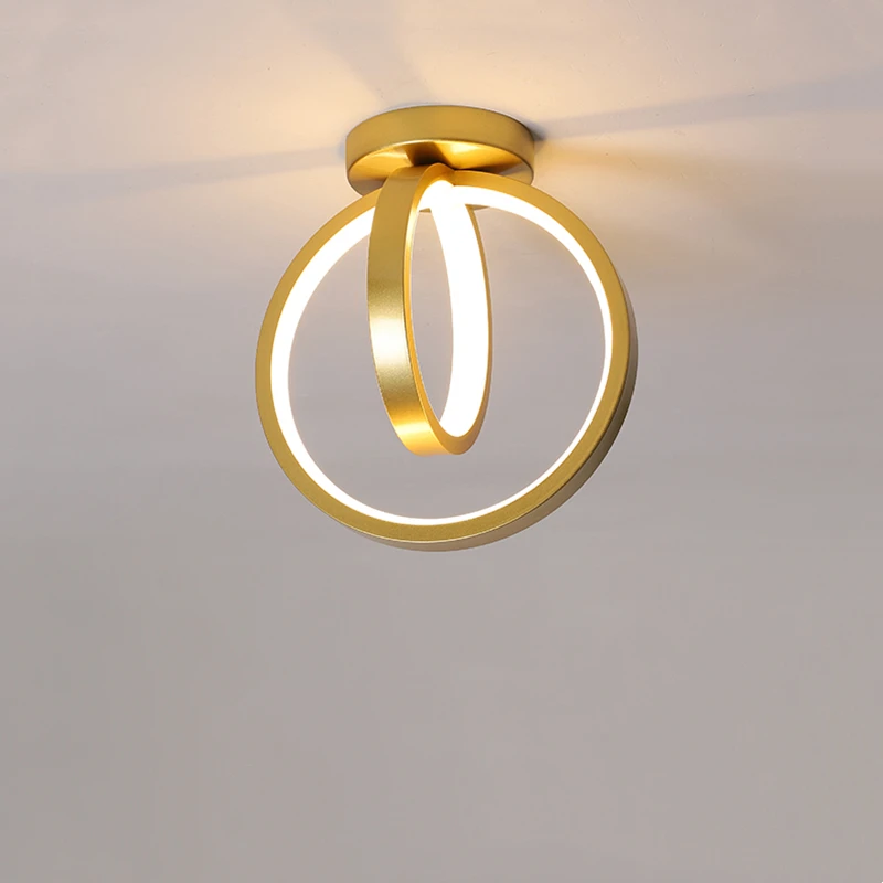 

New LED Ceiling Light Aisle Lighting Fixture Corridor Modern Golden Ring Luxury Entrance Balcony Front Porch Indoor Decor Lamp