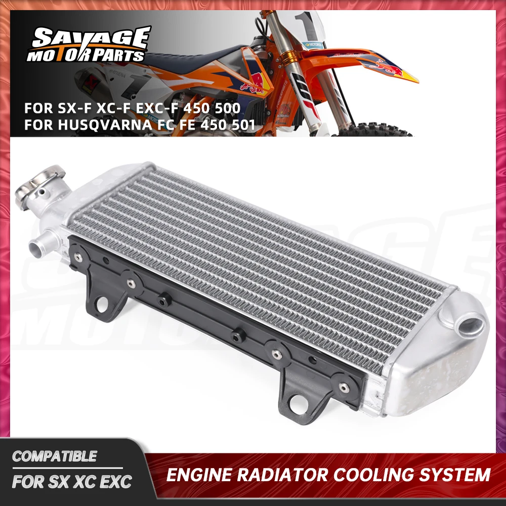 

Motorcycle Radiator Cooling System Engine Aluminum Cooler Right Water Tank For SX XC EXC /F 450 500 FOR Husqvarna FC FE 450 501