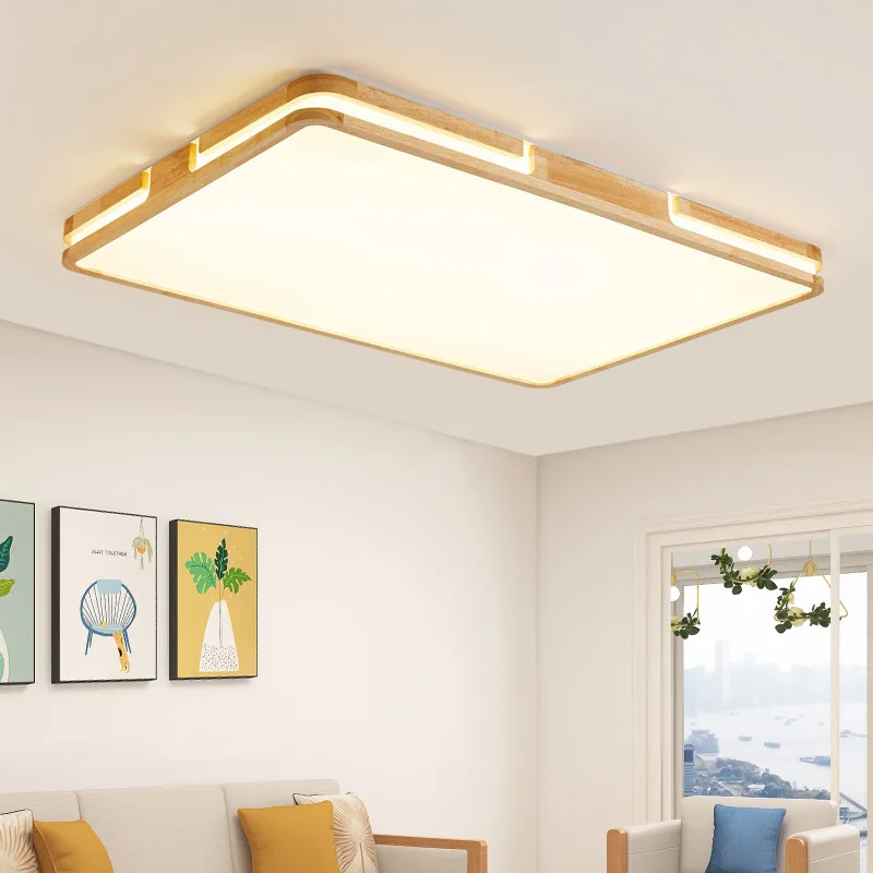 Nordic Simple Wooden and Acrylic Ceiling Lamp Aisle Circular Three Color Ultra Thin LED Ceiling Lights Study Bedroom Parlor Cafe