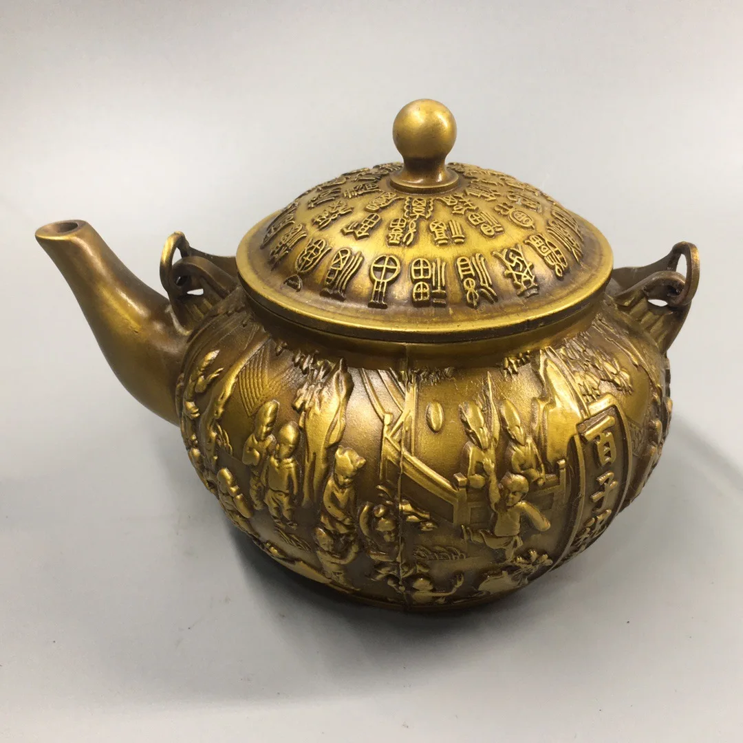 

Pure copper Baizi birthday teapot home office crafts creative hand handle piece Baizi carrying pot water drop pot