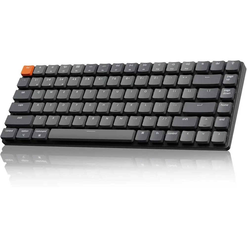 84-Key Slim Wireless/Wired Mechanical Keyboard with LED Backlight, Red Switches for Windows