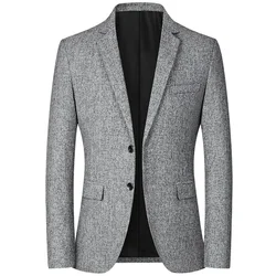 Blazer casual justo masculino, roupas de casamento, casacos de escritório, roupas masculinas, moda primavera