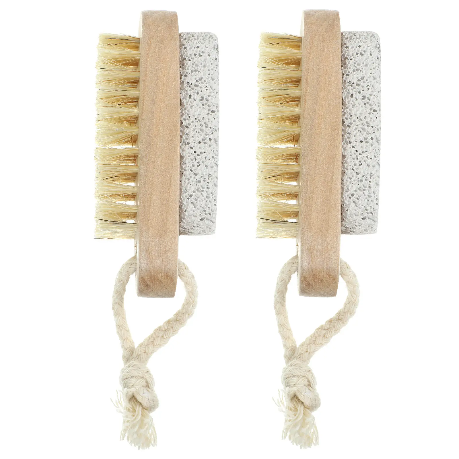 

2Pcs Foot Scrubber Brush with Pumice Stone Ergonomic Wooden Bath Body Brush Deep Cleansing Exfoliating Massage Shower Tool