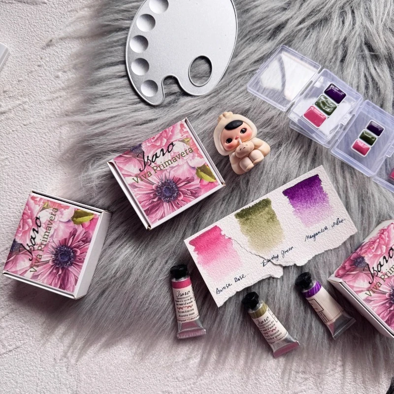 Belgium 2025 New Color Isaro Watercolor Pigment 3color Set Travel Artist Package Acuarela Portable Painting Art Supplies