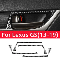 For Lexus GS 2013-2019 Car Interior Accessories Carbon Fiber Car Door Handle Frame Trim Cover Decoration Stickers