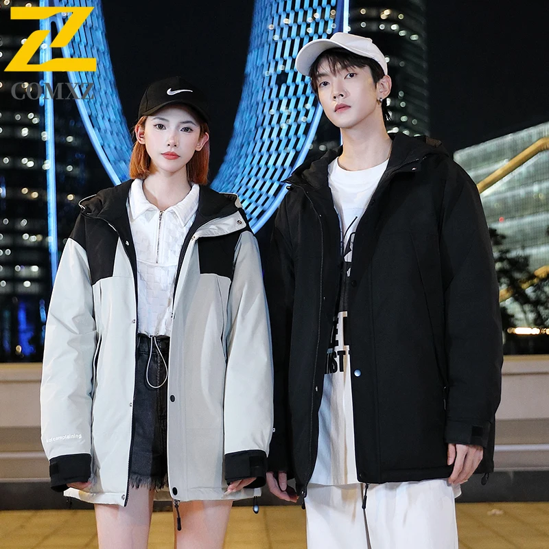

Men Trendy Jacket Winter Windproof Waterproof Outdoor Hiking Fishing Cotton Jacket Warm Thermal Ski Travel Hooded Casual Coats