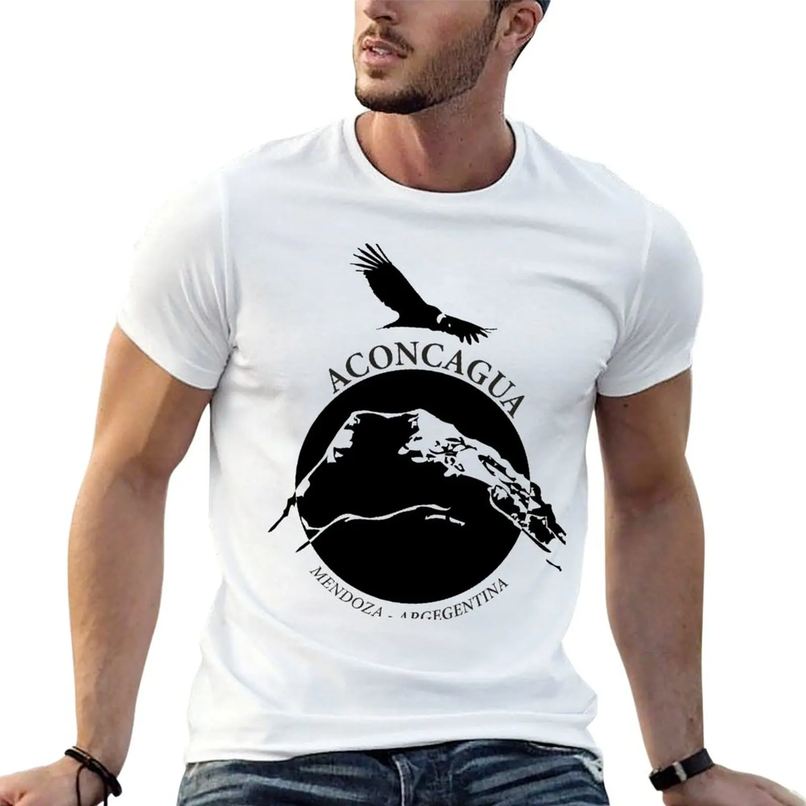 Camiseta Aconcagua, camiseta con estampado personalizado, camiseta para hombre 100% algodón, camiseta de marca de lujo para hombre, camiseta 100% algodón