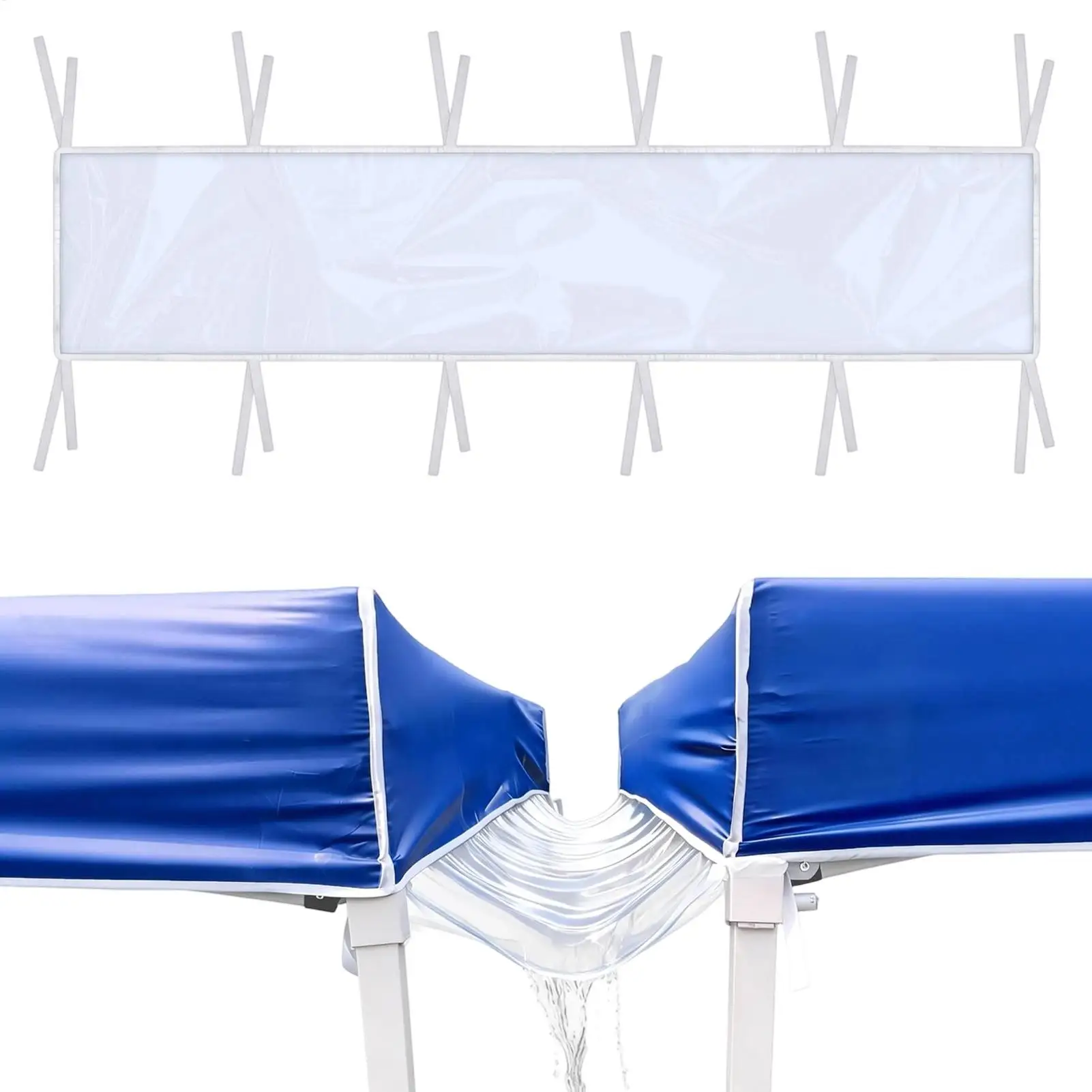 Canaleta de Lluvia para Carpa, Accesorio Desmontable Transparente para Carpa Instantánea, Conexión de Carpa, Piezas de Repuesto Duraderas de PVC para Toldo