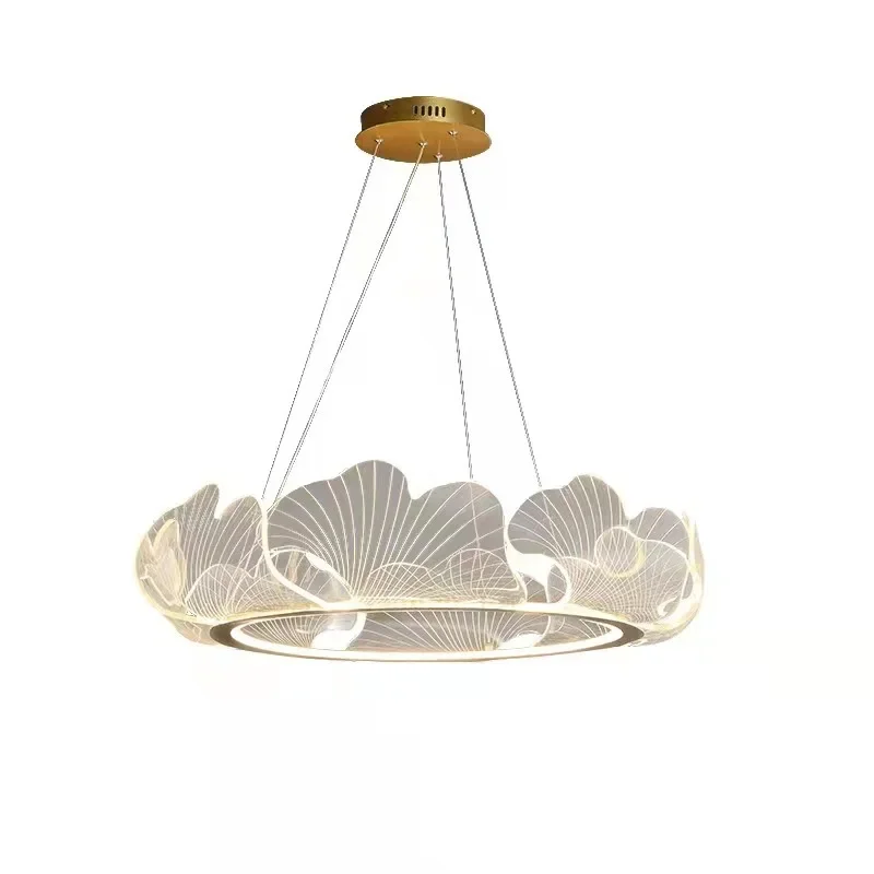 Lotus leaf art chandelier modern simple living room dining room decorative lighting bedroom study LED