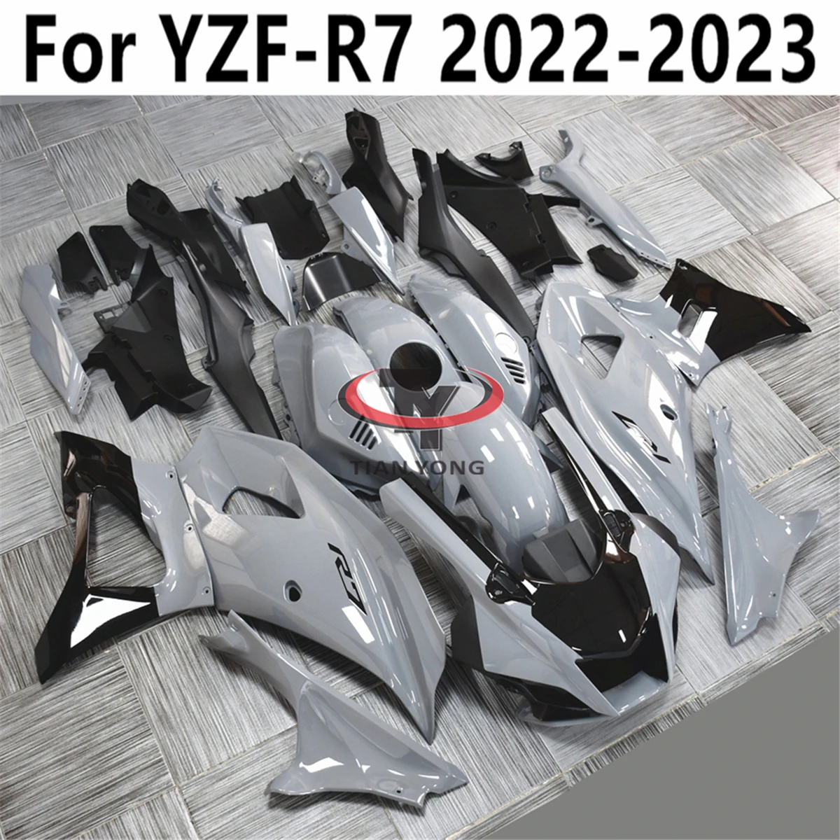 For YZF R7 2022-2023 All cement ash is shiny Motorcycle Full Fairing Kit Bodywork Cowling Injection Customize