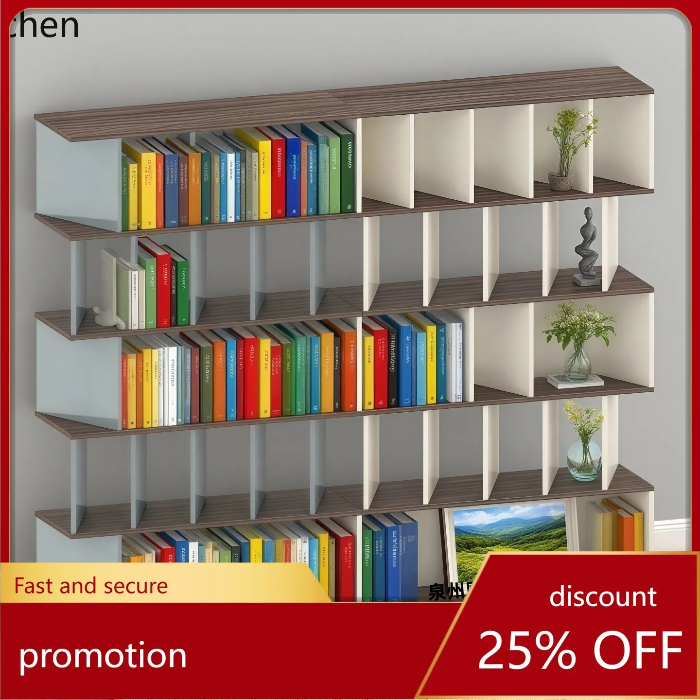 

HXL Bookshelf Floor-standing Storage Rack Living Room Wall-mounted Display Organizer Simple Bookcase