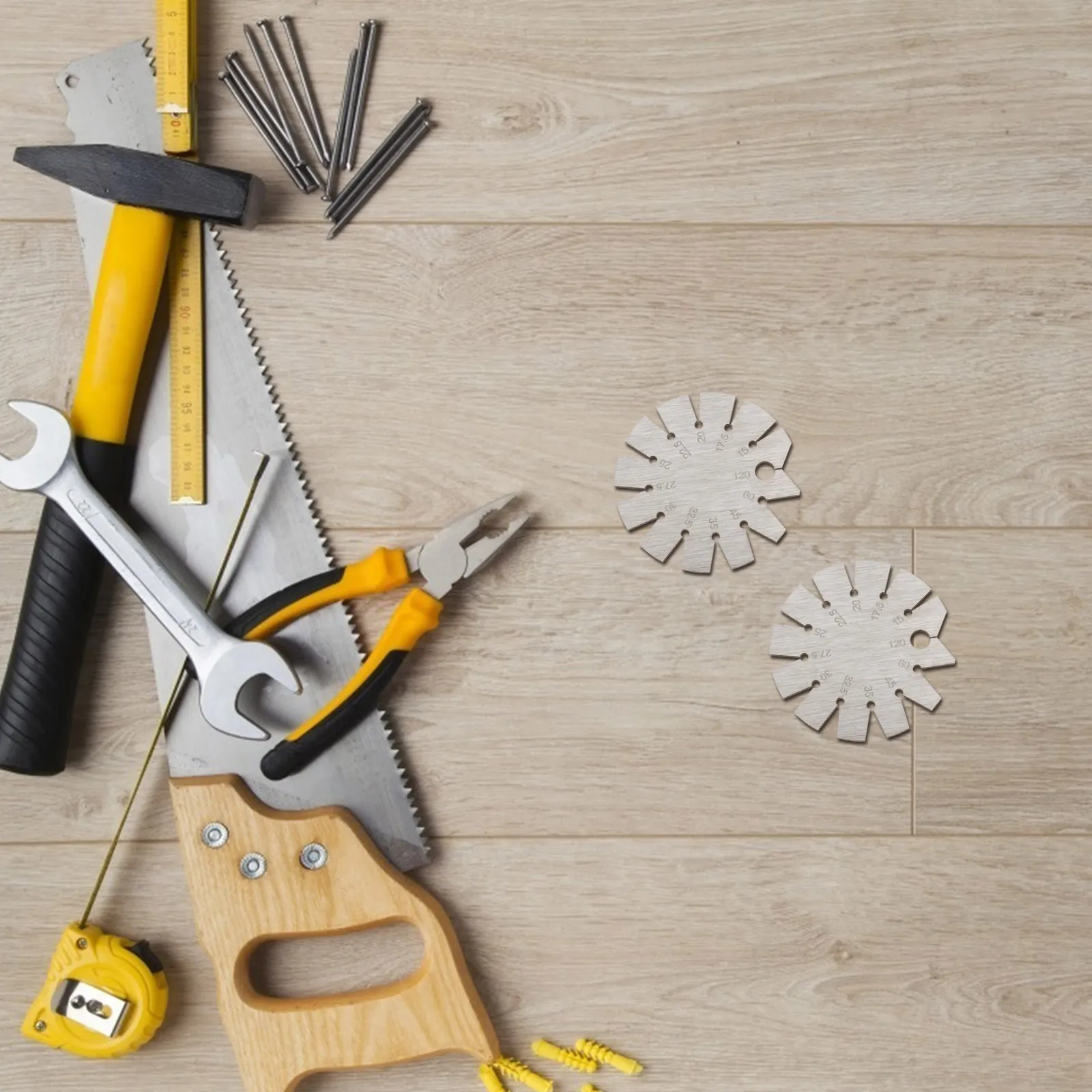 

1pc Stainless Angle Gauge Precision Measuring Tool Durable Woodworking Gauge For Cutting Marking Household Use Silver