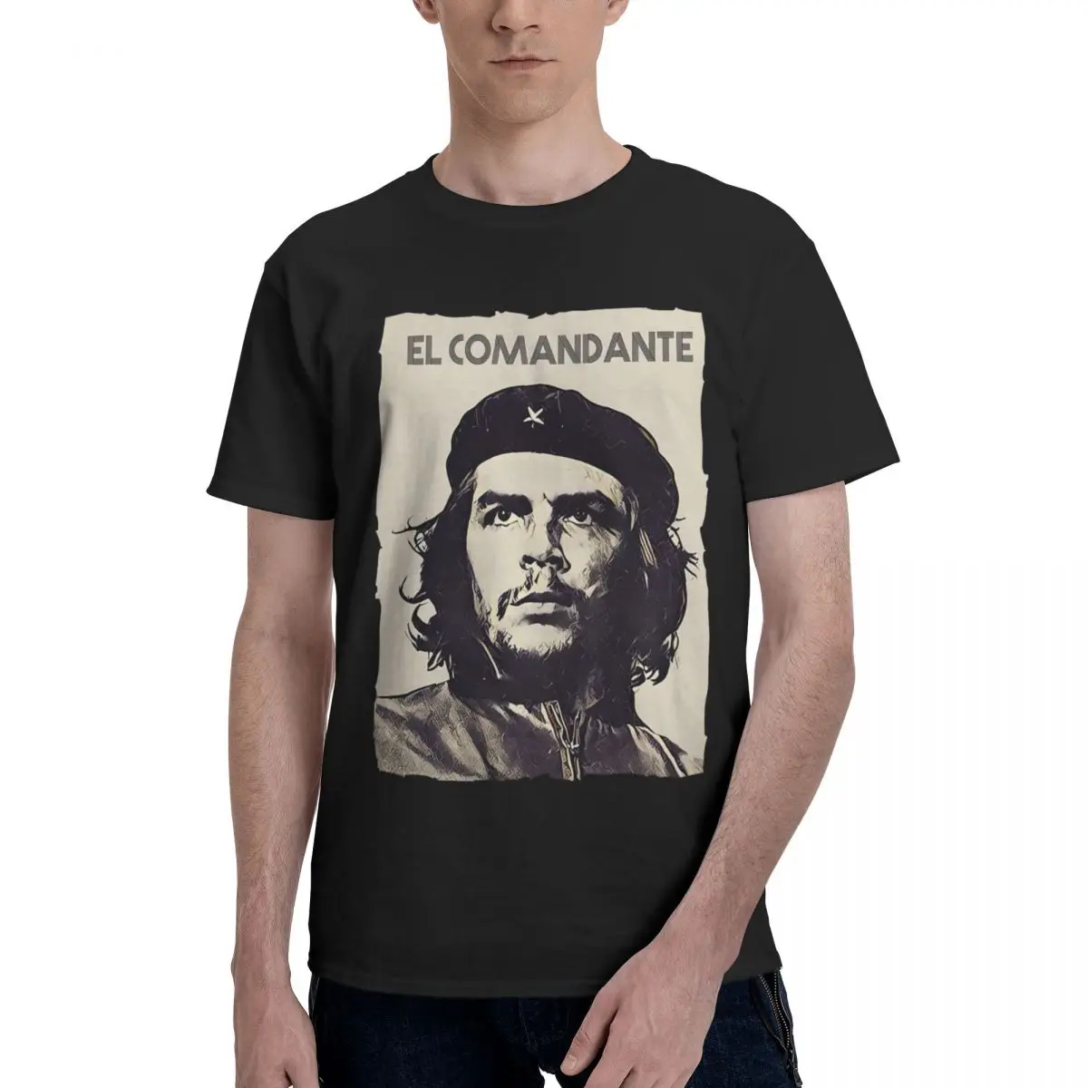 Che Guevara As El Comandante Of Cuba Men's Tshirt 100% Cotton Male Tops Printed Short Sleeve