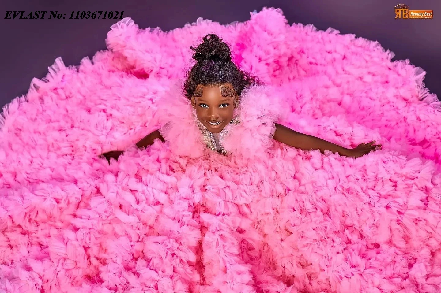 EVLAST Aangepaste Roze Kralen Bloemenmeisje Jurk Voor Bruiloft Bloemen Peuter Pageant Jurken Baljurk Kinderen Verjaardag Jurk FD05