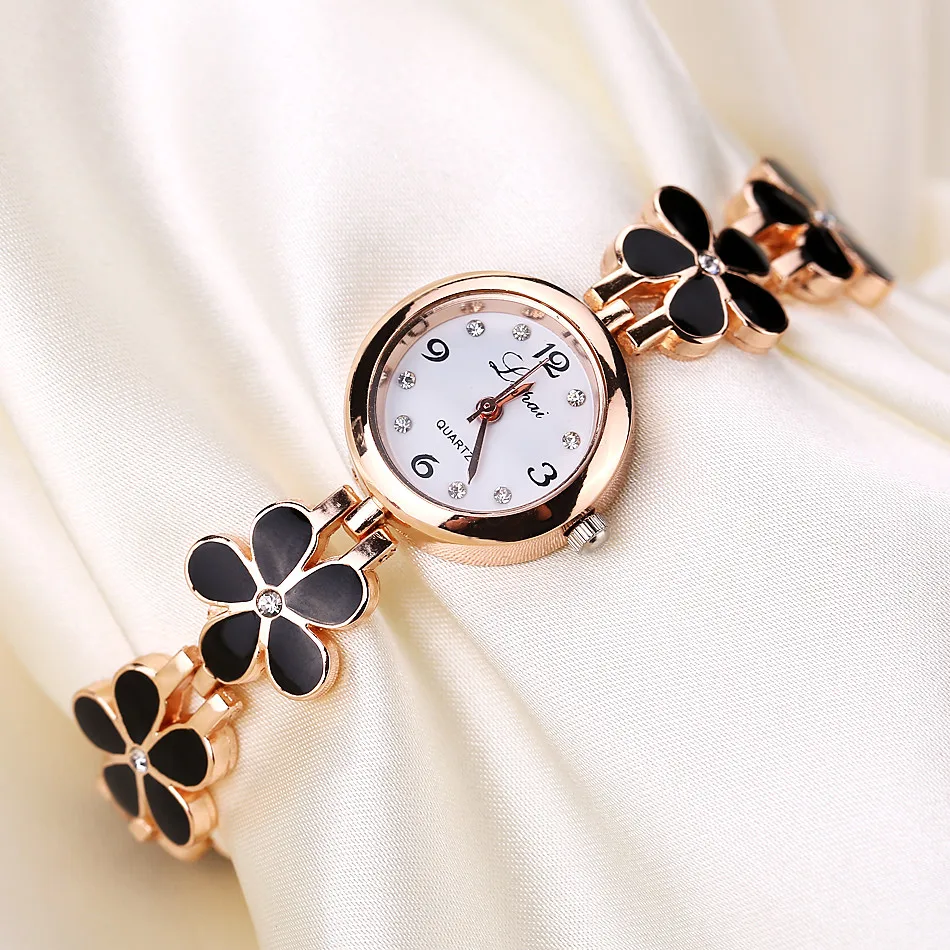 Women's Luxury Colored Diamond Bezel Elegant Bracelet Watches Hot Fashion Exqusite Small Strap Watch Girl's Birthday Gift view 6