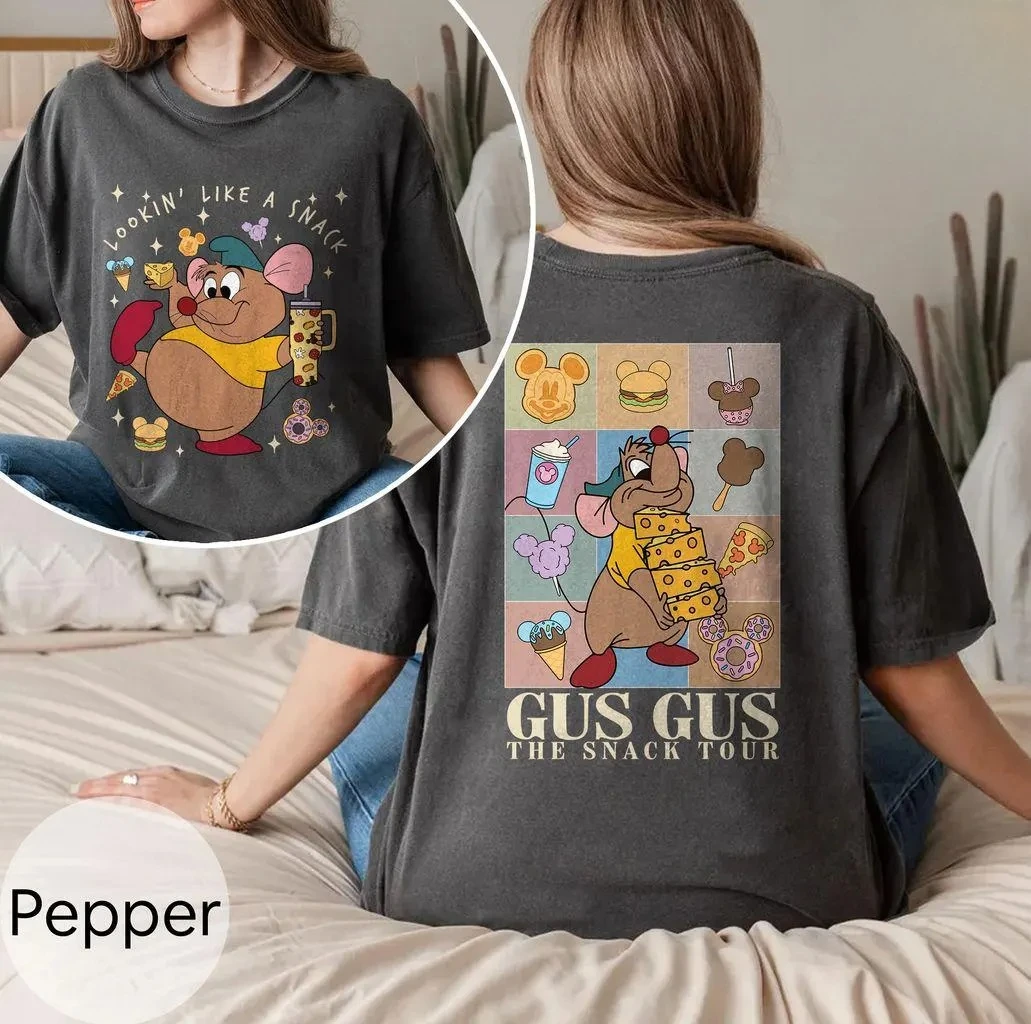 

Удобная цветная рубашка Disney-like Snack Gus Gus, футболка, мужская и женская всесезонная хлопковая рубашка, винтажная одежда