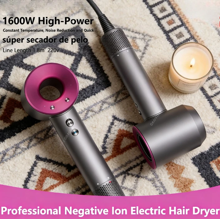 

2026 Professional Hair Dryer Fast Dry Ionic Hair Dryer No Hair Flick 1600W High-Speed Blow Dryer for Salon Home Use