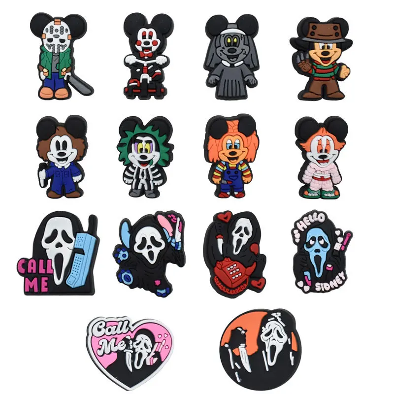 Disney 1pcs Shoes Decorated pvc Halloween Horror Style Shoe Charm hot sales designer custom odile charm