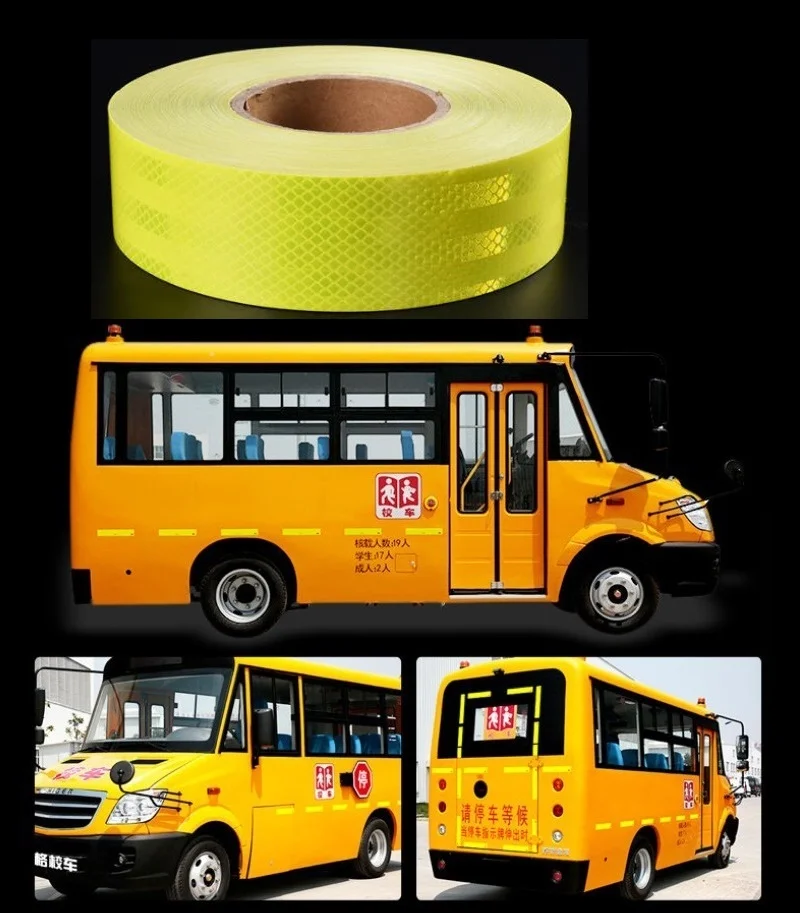 

Super Grade PET Reflective Self-Adhesive Tape Warning Protective Strip For Road Traffic Car Truck Van