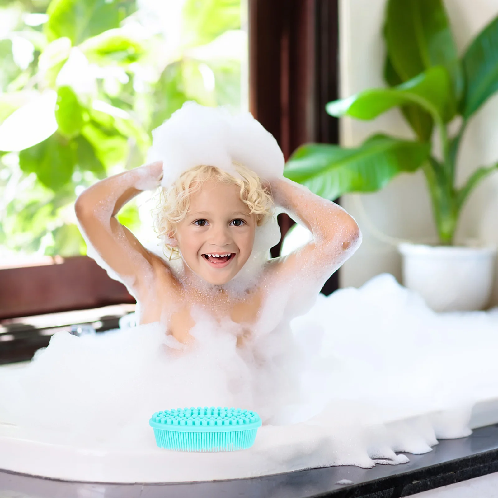 

2Pcs Sensory Training Tactile Silicone Bath Brush Dual Sided Shampoo Massager Baby Scalp Massage Body Scrubber