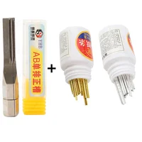 100 Uds. Tira de lámina de estaño terminada, consumibles de llave de estaño dorada y plateada con llave de alimentación de ranura positiva de una sola fila AB