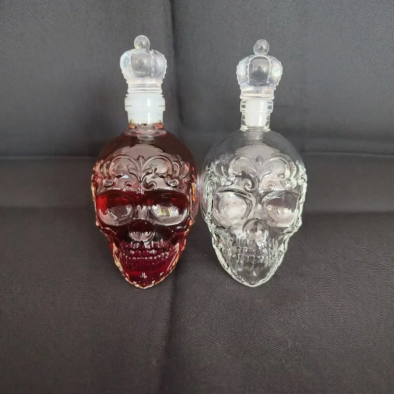 320ml Funny Skull Decanter  Whiskey Glass Decanter  10Oz Glass Whiskey Wine Bottle Statue Decoration For Bar Home ﻿ - Image 4