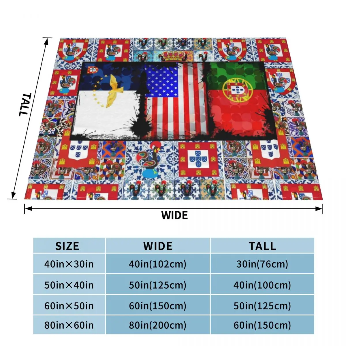 Portuguese American Throw Blanket Heavy For Decorative Sofa Soft Plaid Sofas Blankets