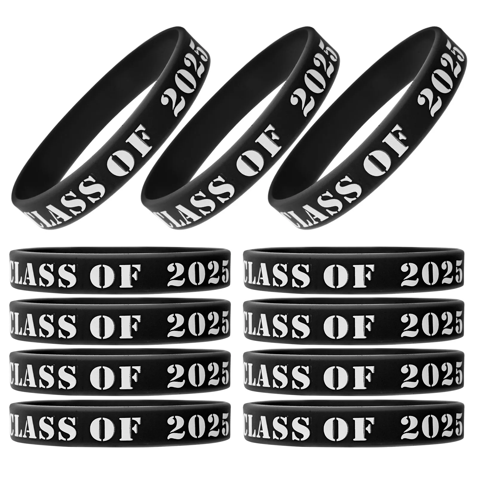 

25Pcs Graduation Wristbands Silicone Bracelets Decorative Party Supplies School Events Graduates Wristbands Bracelets Silicone
