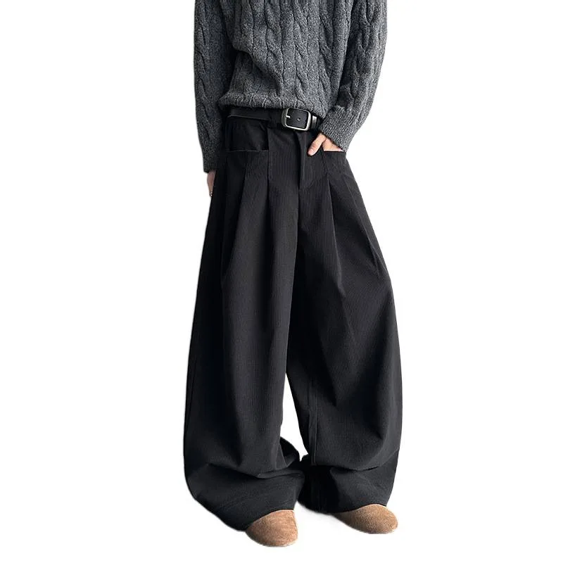 SuperAen, pantalones largos de pana a la moda para mujer, pantalones de pierna ancha rectos de Color sólido holgados Retro americanos de longitud completa