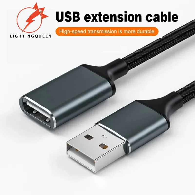 2M Usb Extension Cable Male To Female Computer 2.0 Usb Flash Drive Mouse Keyboard Braided Data Connection Cable 1M 3 Meters