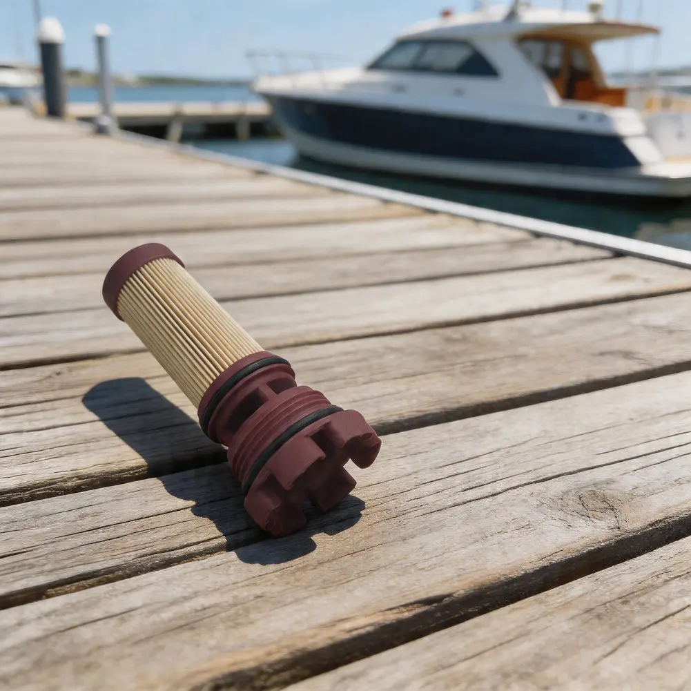 Marine Outboard Fuel Filter Compatible with Part Numbers 35-8M0020349 35-8M0122423 Size 12.5x5.5x6cm Plastic Construction