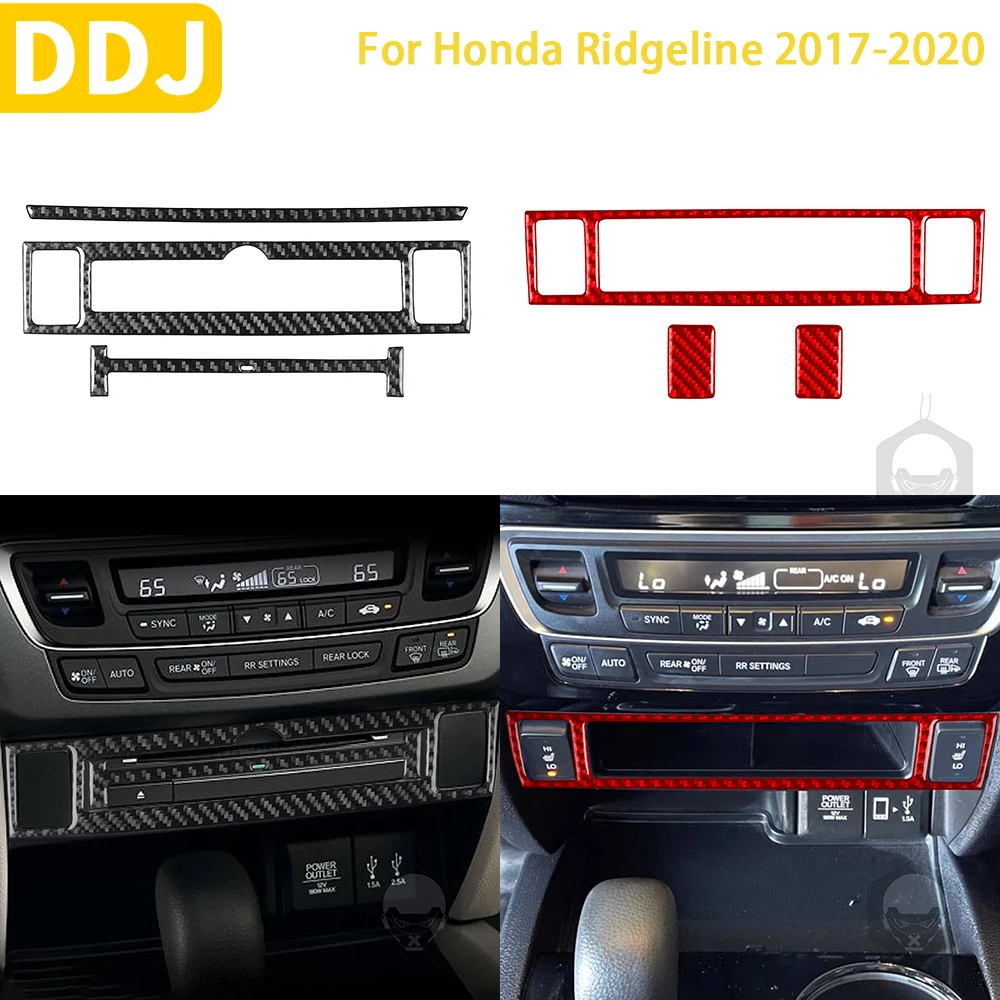 

For Honda Ridgeline 2017 2018 2019 2020 Accessories Carbon Fiber Car Interior Air Conditioning Control Frame Trim Sticker