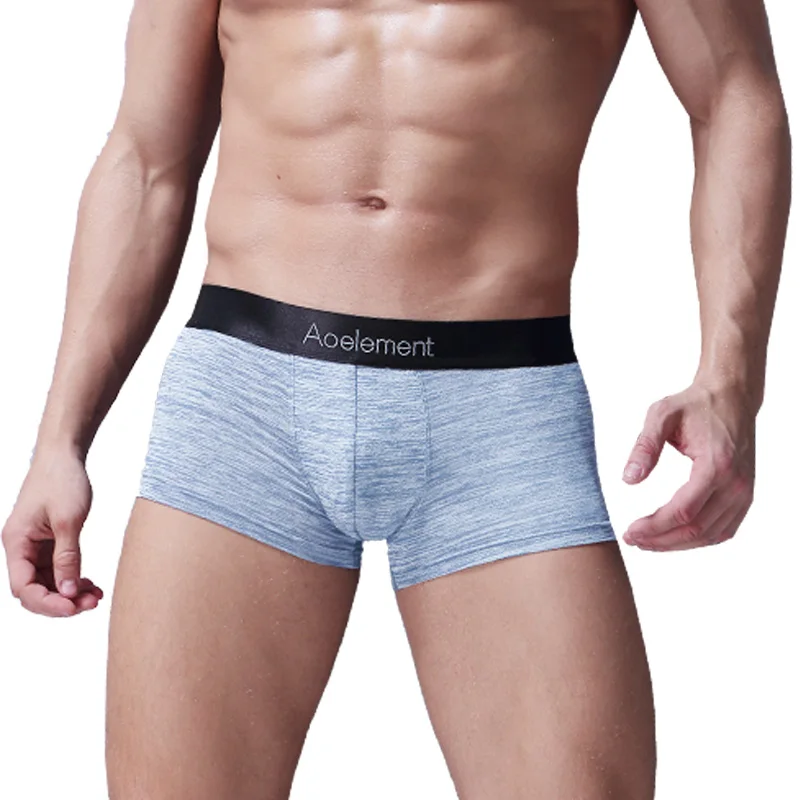 

4 шт. мужские шорты-боксеры из ледяного шелка с U-образным мешком, модные молодежные шорты со средней посадкой