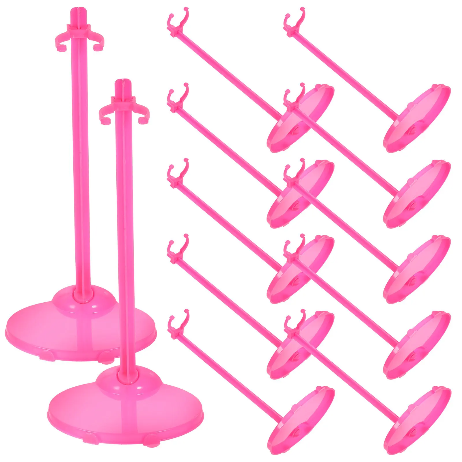 

12Pcs Stable Figure Stand Set Wide Flat Base Plastic Display Support Rack for Figures Shelf Showcase Stand