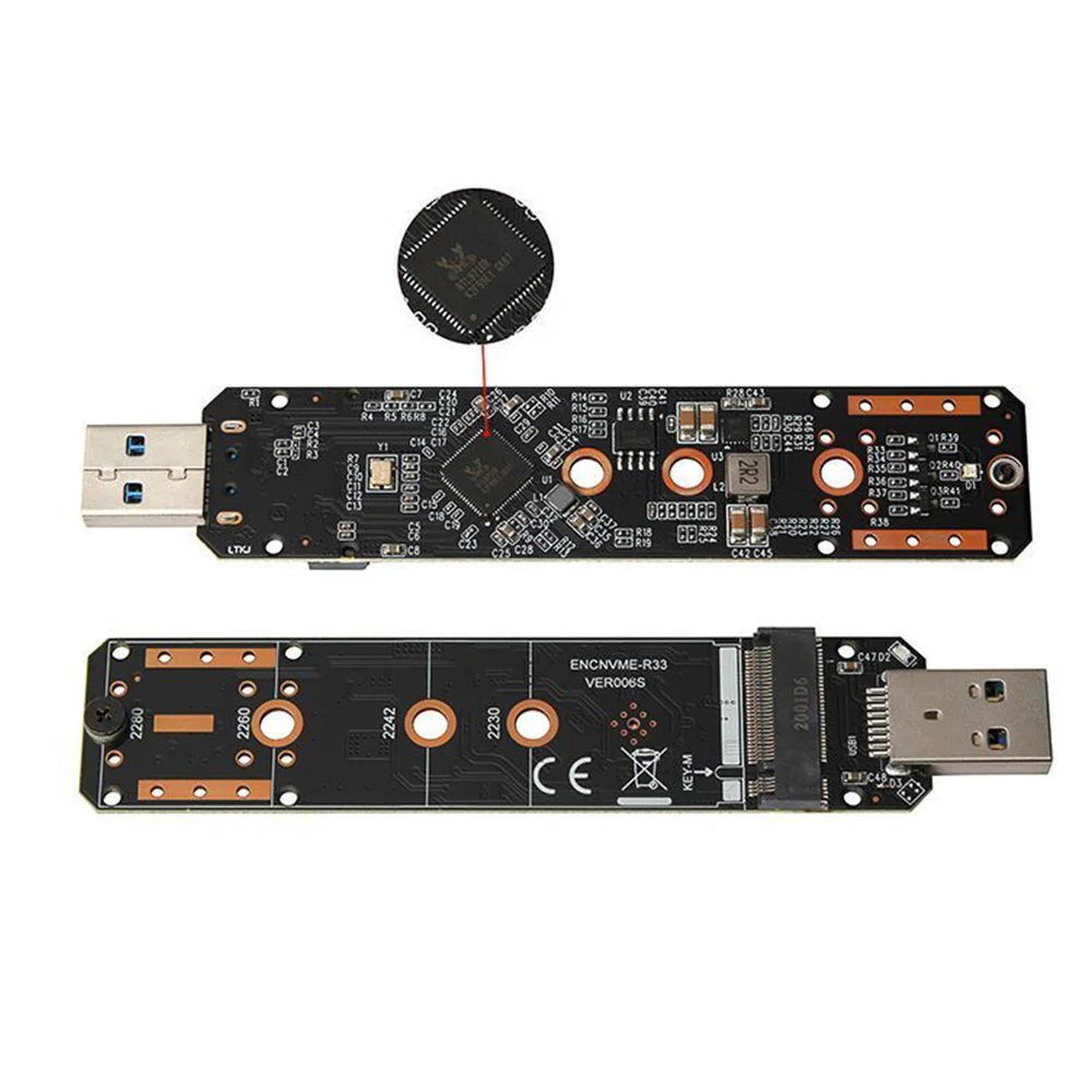 Dual Protocol M.2 NVME to USB 3.1SSD Adapter,M2 SSD to NGFF Converter Card 10Gbps USB3.1 Gen 2 for Samsung 970/for Intel