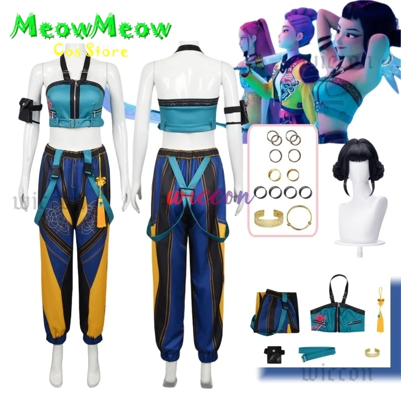 

‌ ‌ ‌ KPOP Demon Huntrix Zoey, карнавальный костюм, сценическая форма, платье, аниме для девочек, комплект одежды для группового охотника, карнавальный наряд на Хэллоуин