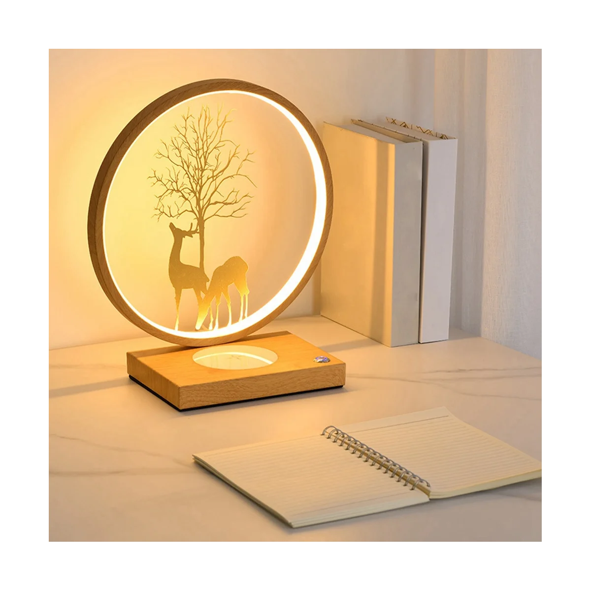 

LED Desk Lamp Wireless Charger for Mobile Phone Lighting Desk Lamp Adjustable Dimming Desktop Nightstand Decoration-C