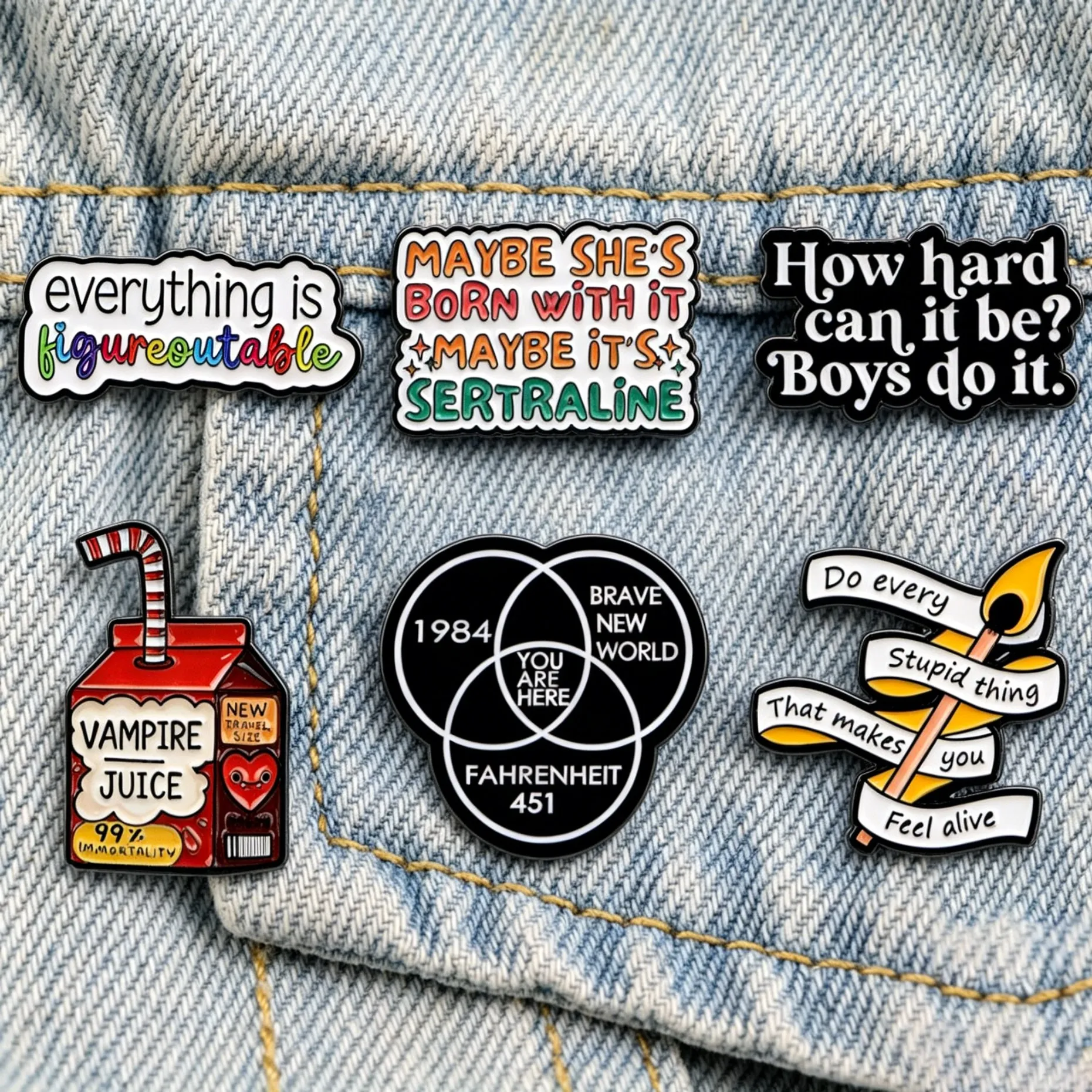 Humorous Quote Enamel Pins Sarcastic Brooches Funny 