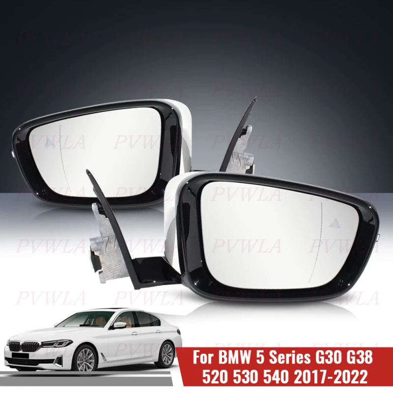 

5Pin Black/White Painted Blind Spot Power Fold Turn Lamp Mirror Assembly For BMW G30 G38 520 530 540 2017-2022 Car Accessories