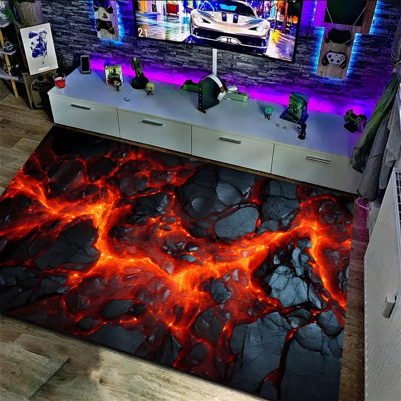 Modern Simple Crystal Velvet Carpets for Living Room Bedroom Area Rugs Non-Slip Tea Table Floor Mat 3D Visual Home Decor Carpet