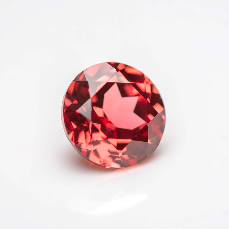 Lab Grown Padparadscha Round Cut Fire Lotus Color Extremely Shiny Quality DIY Ring Necklace Earrings Main Materials Certificate