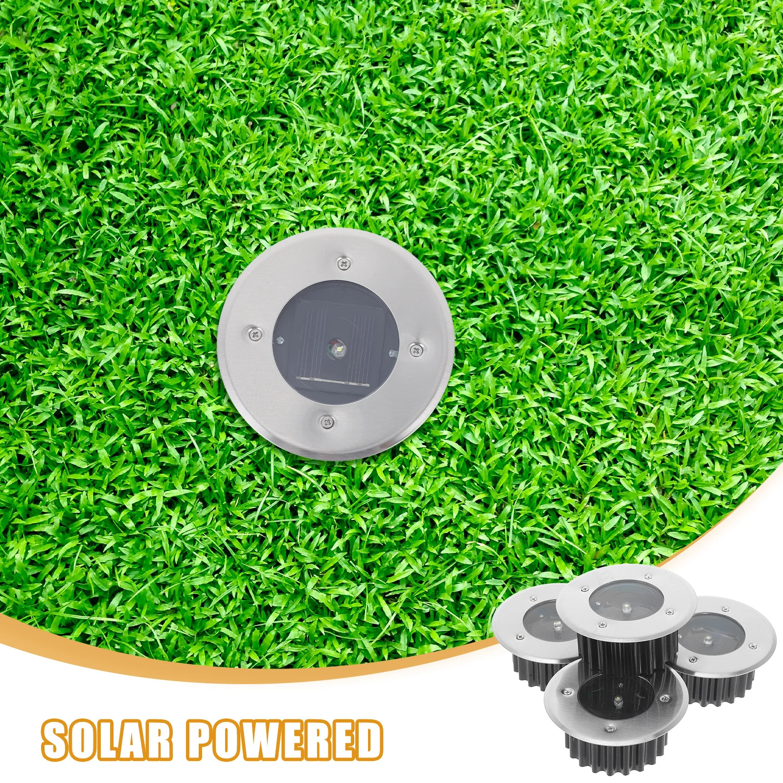 

4 Pcs Solar Buried Light LED Lawn L Lights Outdoor Yard Energy Lamp Stainless Steel Easy Install